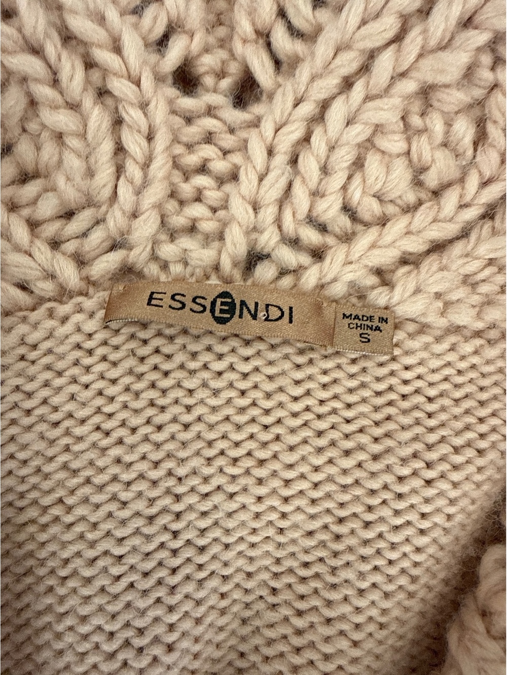 Essendi Alpaca Wool Mohair Cable Knit Zip Sweater Women’s Small Cottagecore - Picture 4 of 5